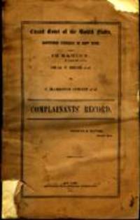 C. Harrison Condit, et. al., 1883-1884. Complainants' Record