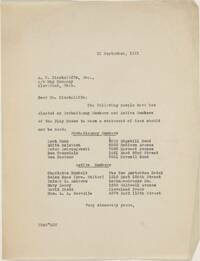 Correspondence, August-September, 1921