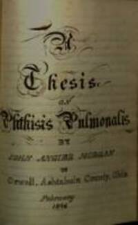 A thesis on phthisis pulmonalis