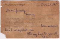 Postcard from Joe Korosec to His Family from a German POW Camp, 1944
