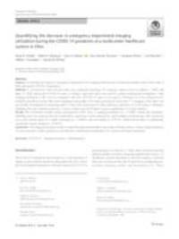 Quantifying the Decrease in Emergency Department Imaging Utilization During the COVID-19 Pandemic at a Multicenter Healthcare System in Ohio