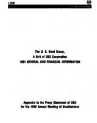 Nintieth Annual Report of the United States Steel Corporation for the Fiscal Year ended December 31, 1991 and Appendix