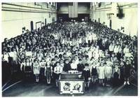 Photograph of a War Drive Assembly at AJ Rickhoff School