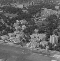 CWRU north side campus, exterior, aerial view