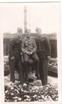 Photograph of Tony Sajovic and Two Friends, England, 1944