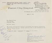 Forest City Hospital Association meetings, 1971