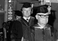 Dean Frederick C. Robbins and Senator Edward M. Kennedy in commencement procession