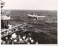 Photograph of a Kingfisher Aircraft Launching from the USS Pensacola, Marshall Islands
