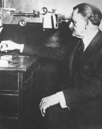 Albert Michelson with scientific apparatus