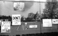 Election signs at tennis courts