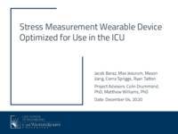 Stress Measurement Wearable Device Optimized for use in the Clinical ICU