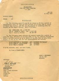 Irene Christianson's Special Orders to Report to Chanor Base Section, July 1945