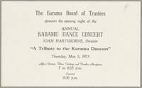 Karamu Dance concert invitation card
