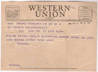 Western Union Telegram from Louise Aleksandrowicz to Frank Aleksandrowicz, 1946