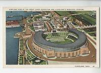 Airplane View of the Great Lakes Exposition and Cleveland's Municipal Stadium